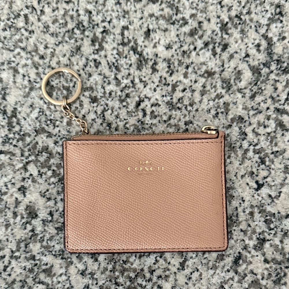 Coach Blush Card Holder with Keychain